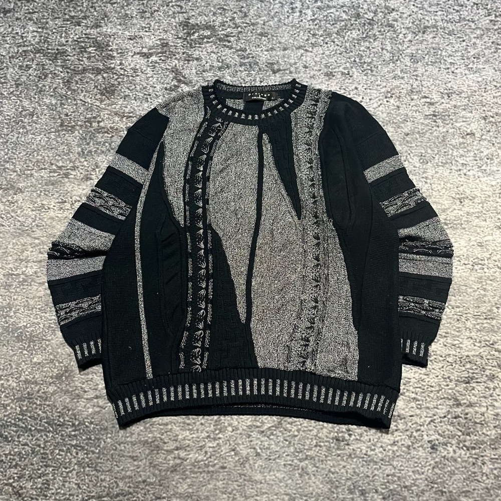 Vintage‎ Protege Sweater Crewneck Mens Large 3D Chunky Knit Pattern USA 90s